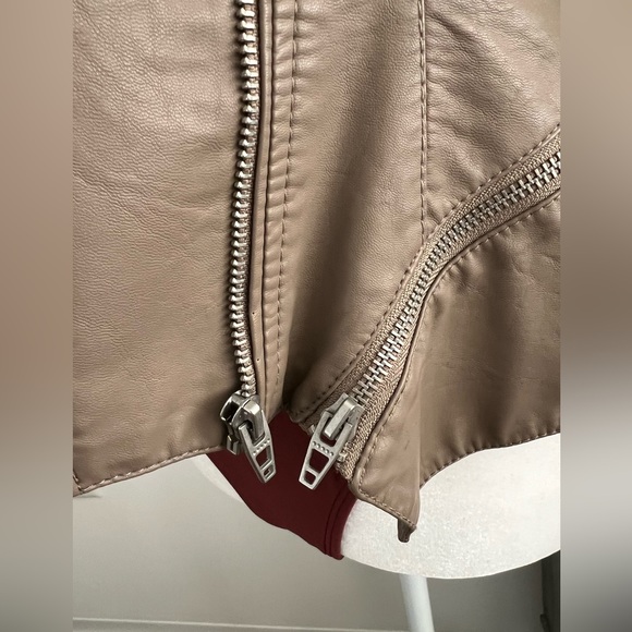 Blank NYC Vegan Leather Moto Jacket in Taupe - Picture 16 of 16
